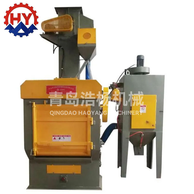 Efficient Small Scale Steel Shot Blasting Machine with Aluminum Casting Abrators Motor Gearbox Rubber Tumble Belt Core Engine